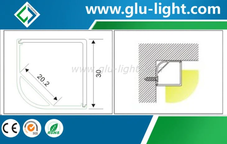 Corner alu extrusion linear light LED Aluminum profile Profile for led tape